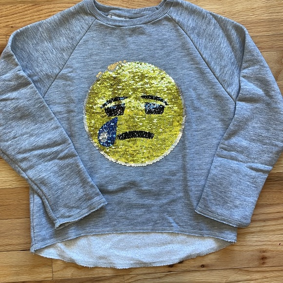 Zara Girls Flip Emoji Sweatshirt - size 7 - Picture 2 of 4
